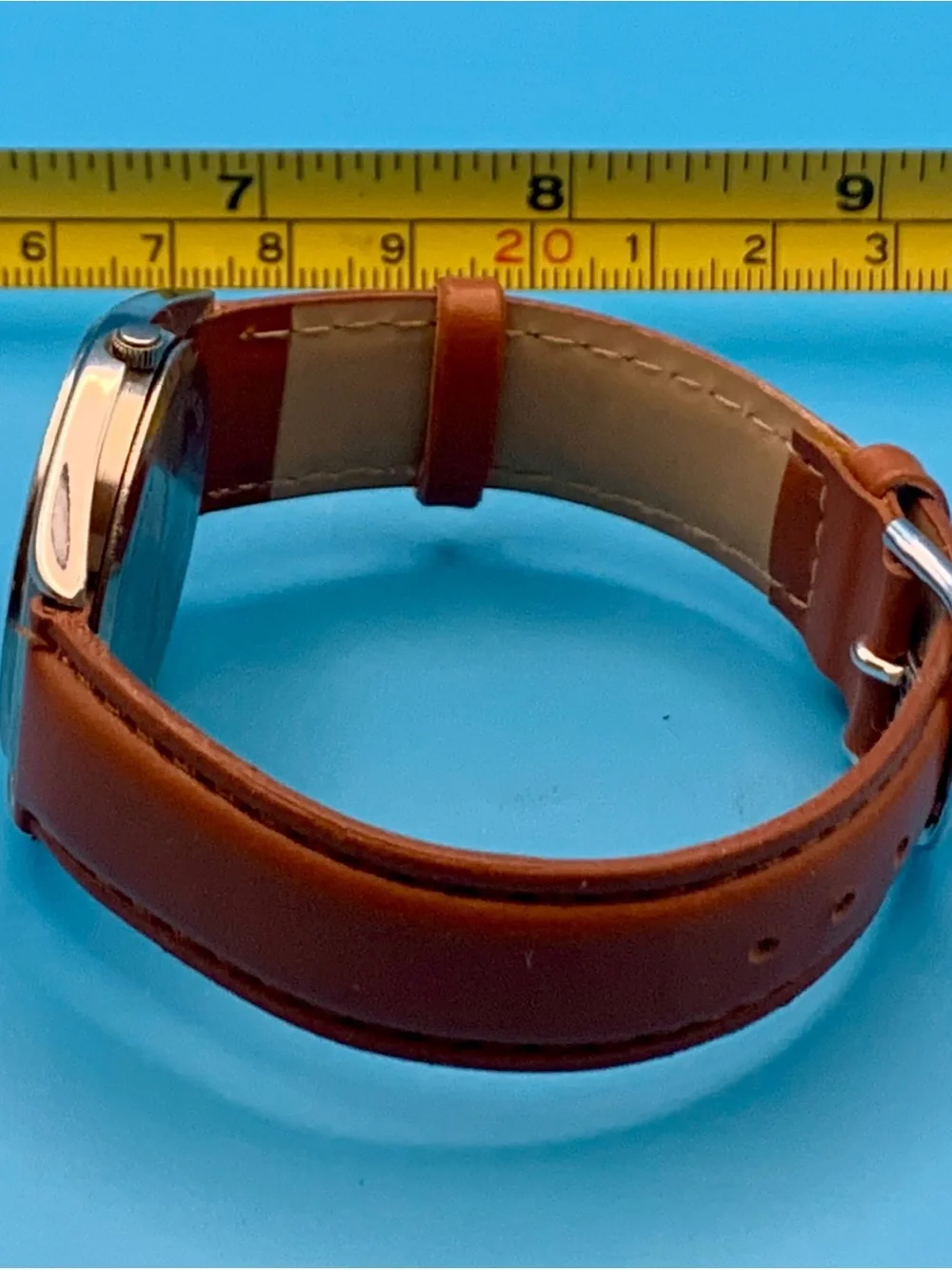 PCA Women’s Swiss Parts Quartz Wristwatch Faux Leather Strap Working New Battery
